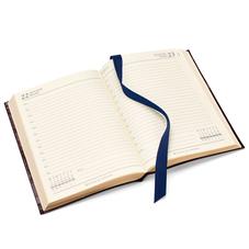 A5 Day to Page Leather Diary in Midnight Blue Lizard