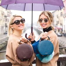 Mini Hat Box Bag in Deep Shine Topaz Small Croc