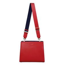 Small Ella Hobo in Scarlet Saffiano with Scarlet & Navy Strap