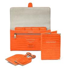 Classic Travel Collection in Deep Shine Amber Small Croc