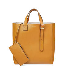 The 'A' Tote in Mustard Saffiano