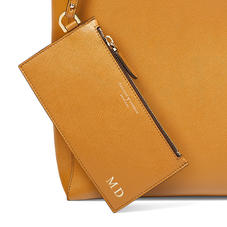 The 'A' Tote in Mustard Saffiano
