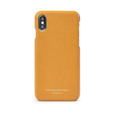 iPhone X Leather Cover in Mustard Saffiano