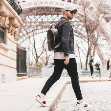 Large Mount Street Backpack in Black Pebble