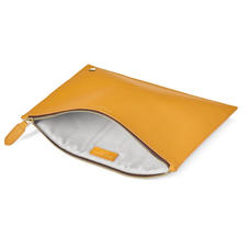 Mount Street Flat Pouch in Mustard Saffiano