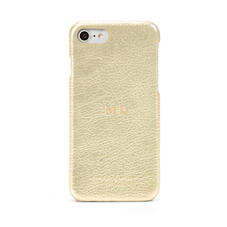 iPhone 7/8 Leather Cover in Pale Gold Pebble