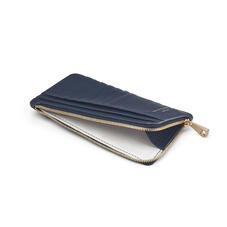 Large Zipped Coin Purse in Bluemoon Pebble