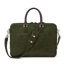 Small Mount Street Bag in Moss Green Pebble