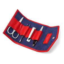 Ladies Manicure Set in Scarlet Saffiano