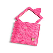 Compact Mirror in Raspberry Lizard