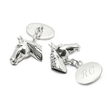 Personalised Sterling Silver Horse Head Cufflinks