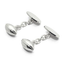 Personalised Sterling Silver Rugby Ball Cufflinks