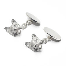 Personalised Sterling Silver Fox Head Cufflinks