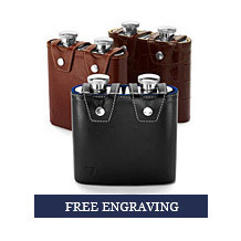 Double 6oz Leather Hip Flask