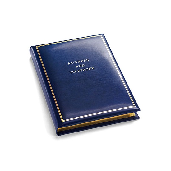 Classic Medium Address Book in Smooth Sapphire Blue from Aspinal of London