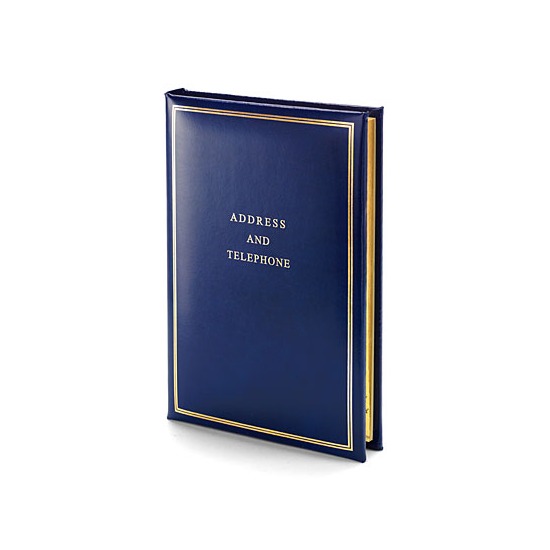 Classic Medium Address Book in Smooth Sapphire Blue from Aspinal of London