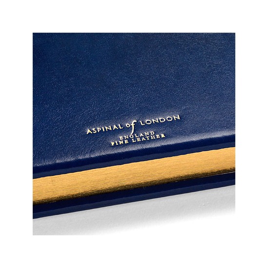 Classic Medium Address Book in Smooth Sapphire Blue from Aspinal of London