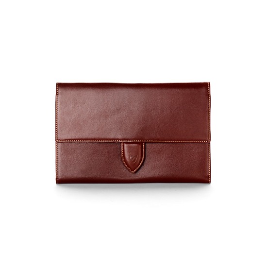 Buy The Aspinal Deluxe Travel Wallet In Smooth Cognac & Stone Suede