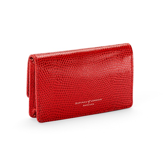 Business & Credit Card Case in Berry Lizard from Aspinal of London