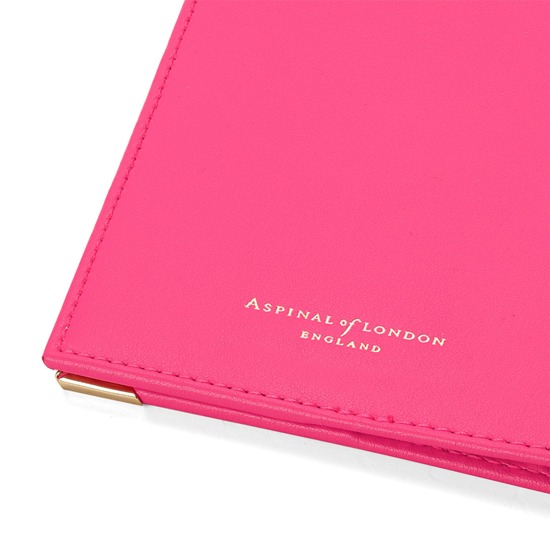 Passport Cover in Smooth Neon Pink from Aspinal of London
