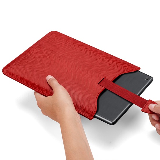 Leather iPad Air Sleeve in Berry Lizard & Cream Suede from Aspinal of London