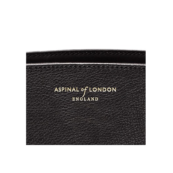 Marylebone Tote in Black Pebble & Smooth Black from Aspinal of London