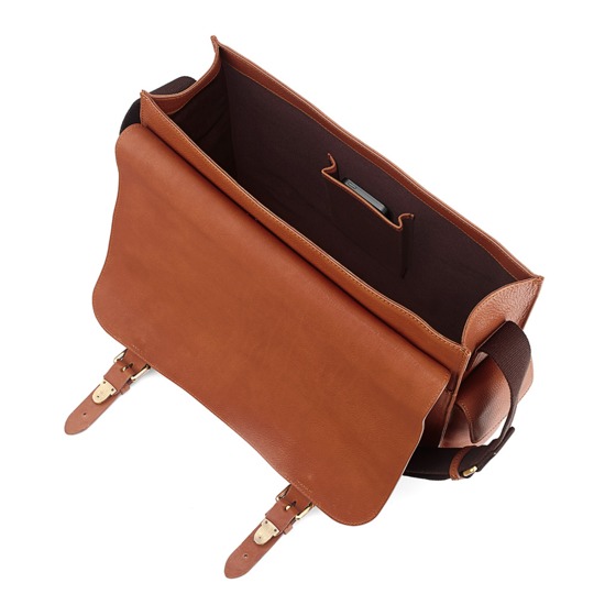 Large Shadow Messenger in Smooth Tan from Aspinal of London