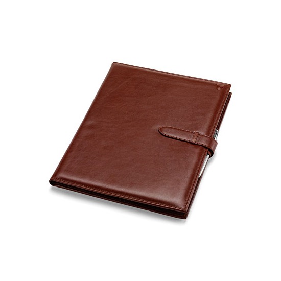 A4 Padfolio in Smooth Cognac & Espresso Suede from Aspinal of London