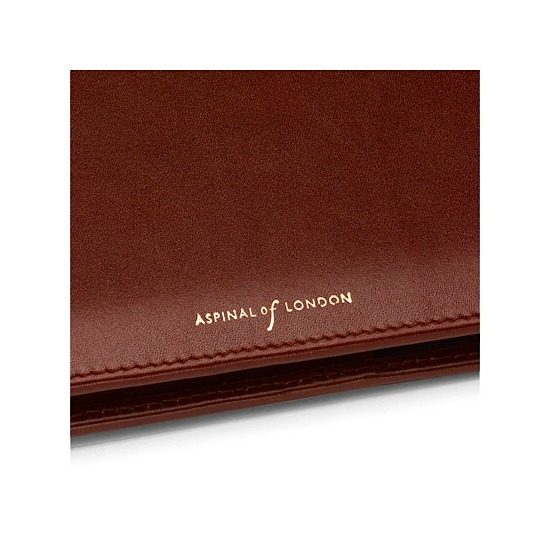 A4 Padfolio in Smooth Cognac & Espresso Suede from Aspinal of London
