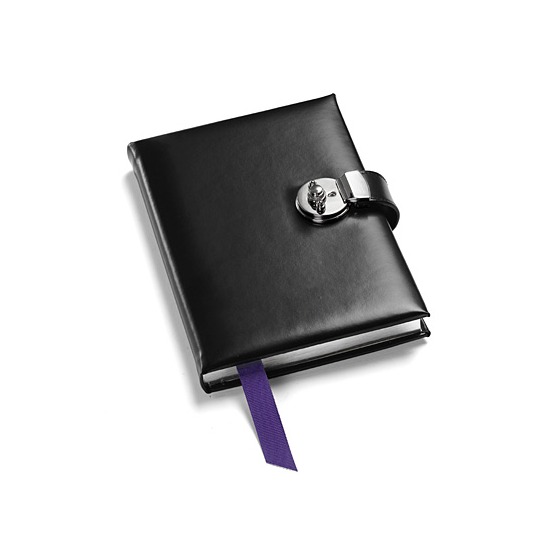 A5 Lockable Leather Journal in Smooth Black from Aspinal of London