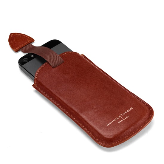 Leather iPhone 5 Case in Smooth Cognac & Espresso Suede from Aspinal of London