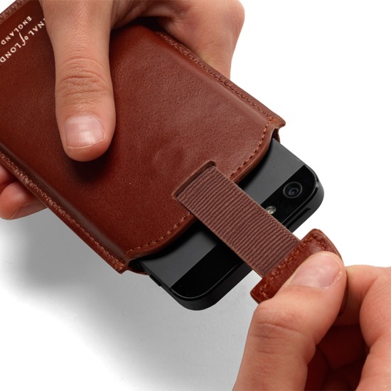 Leather iPhone 5 Case in Smooth Cognac & Espresso Suede from Aspinal of London