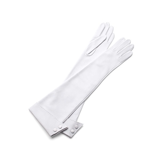 Long Leather Gloves in White from Aspinal of London