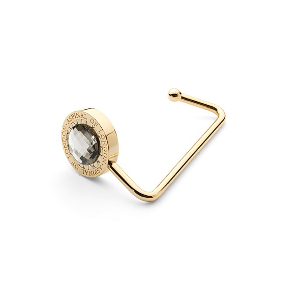 Aspinal Handbag Hook in Gold Snake Leather & Clear SWAROVSKI ELEMENTS from Aspinal of London