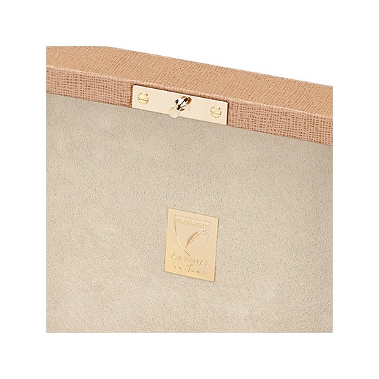 Bijou Jewellery Box in Deer Saffiano & Cream Suede from Aspinal of London