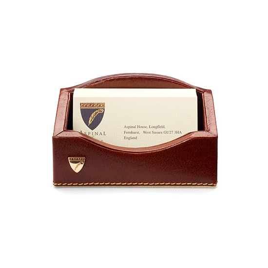 Chairman's Desk Set in Smooth Cognac & Stone Suede from Aspinal of London