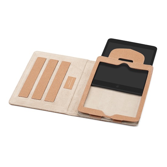 iPad Mini Stand Up Case in Deer Saffiano & Cream Suede from Aspinal of London