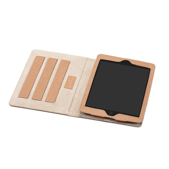 iPad Mini Stand Up Case in Deer Saffiano & Cream Suede from Aspinal of London