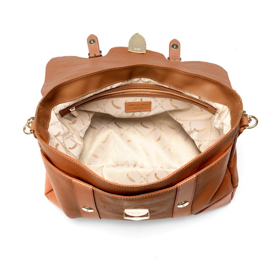 Mollie Satchel Handbag in Tan Pebble Smooth London Tan from Aspinal ... Mollie Satchel Handbag in Tan Pebble Smooth London Tan from Aspinal ...