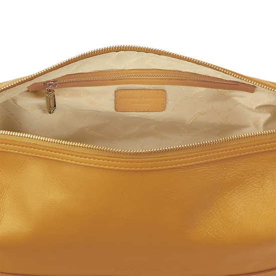Men's Leather Wash Bag in Smooth Mustard from Aspinal of London