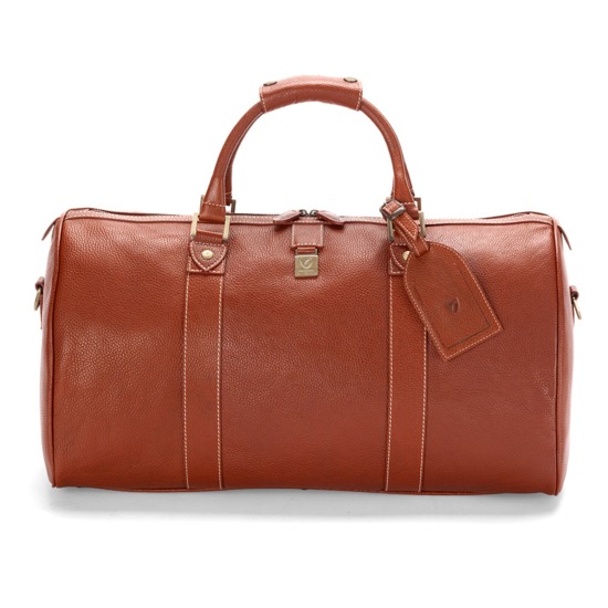 Boston Bag in Tan Pebble Calf from Aspinal of London