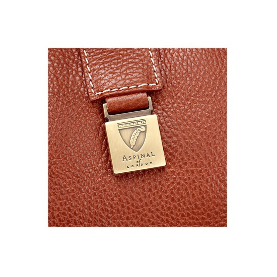 Boston Bag in Tan Pebble Calf from Aspinal of London