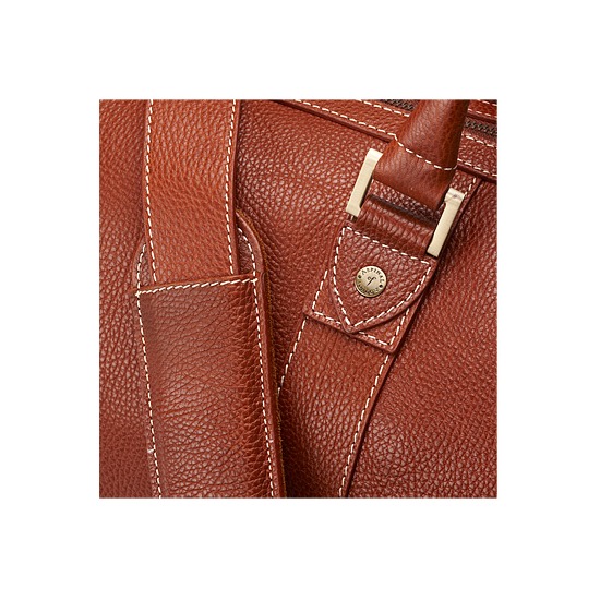 Boston Bag in Tan Pebble Calf from Aspinal of London
