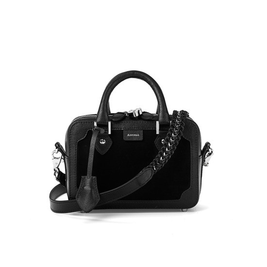 Mini Sofia Bag in Black Nubuck from Aspinal of London