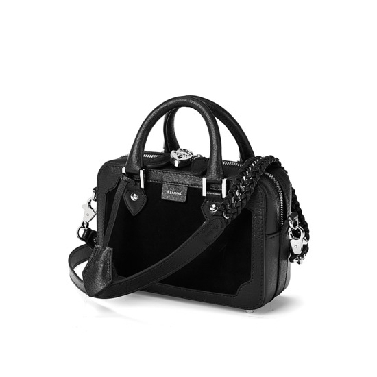 Mini Sofia Bag in Black Nubuck from Aspinal of London