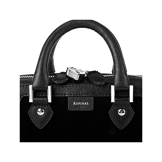 Mini Sofia Bag in Black Nubuck from Aspinal of London
