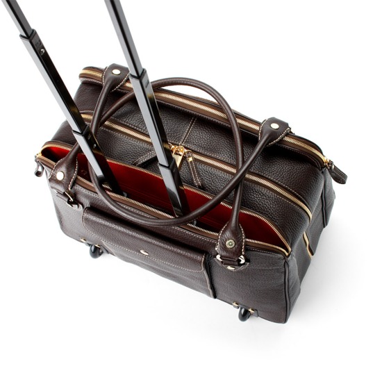 Buffalo Cabin Bag in Brown Calfskin with Brown Haircalf from Aspinal of London