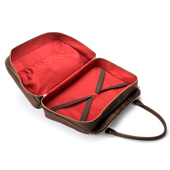 Buffalo Cabin Bag in Brown Calfskin with Brown Haircalf from Aspinal of London