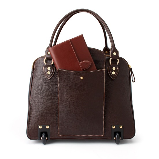 Buffalo Cabin Bag in Brown Calfskin with Brown Haircalf from Aspinal of London