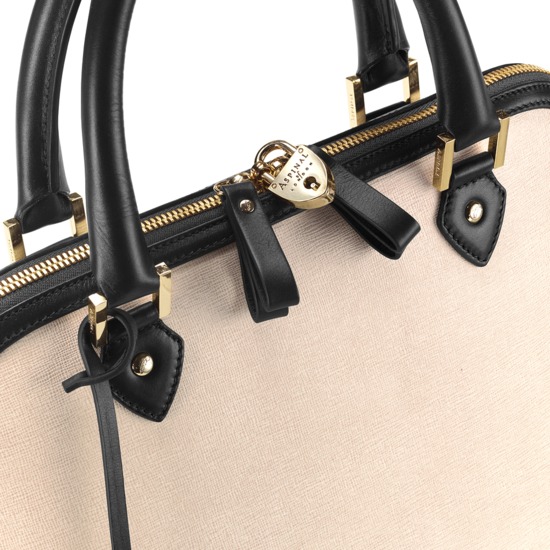 Hepburn Bag in Monochrome Saffiano from Aspinal of London